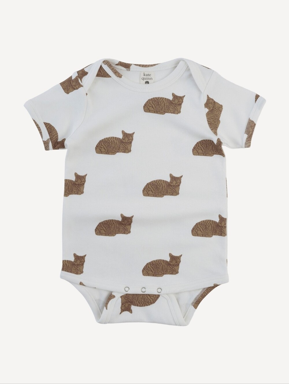 NWT 0-3M 😺 Kate Quinn lap neck bodysuit chocolate cat organic cotton interlock